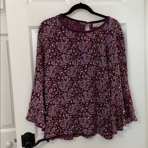 Loft bell sleeve blouse